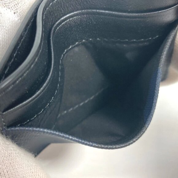 BURBERRY check Business Card Holder Pass Case Card Case Leather/PVC Navy/Black - Picture 7 of 14